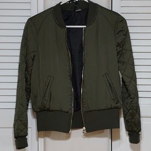 Quilted Bomber | Army Green